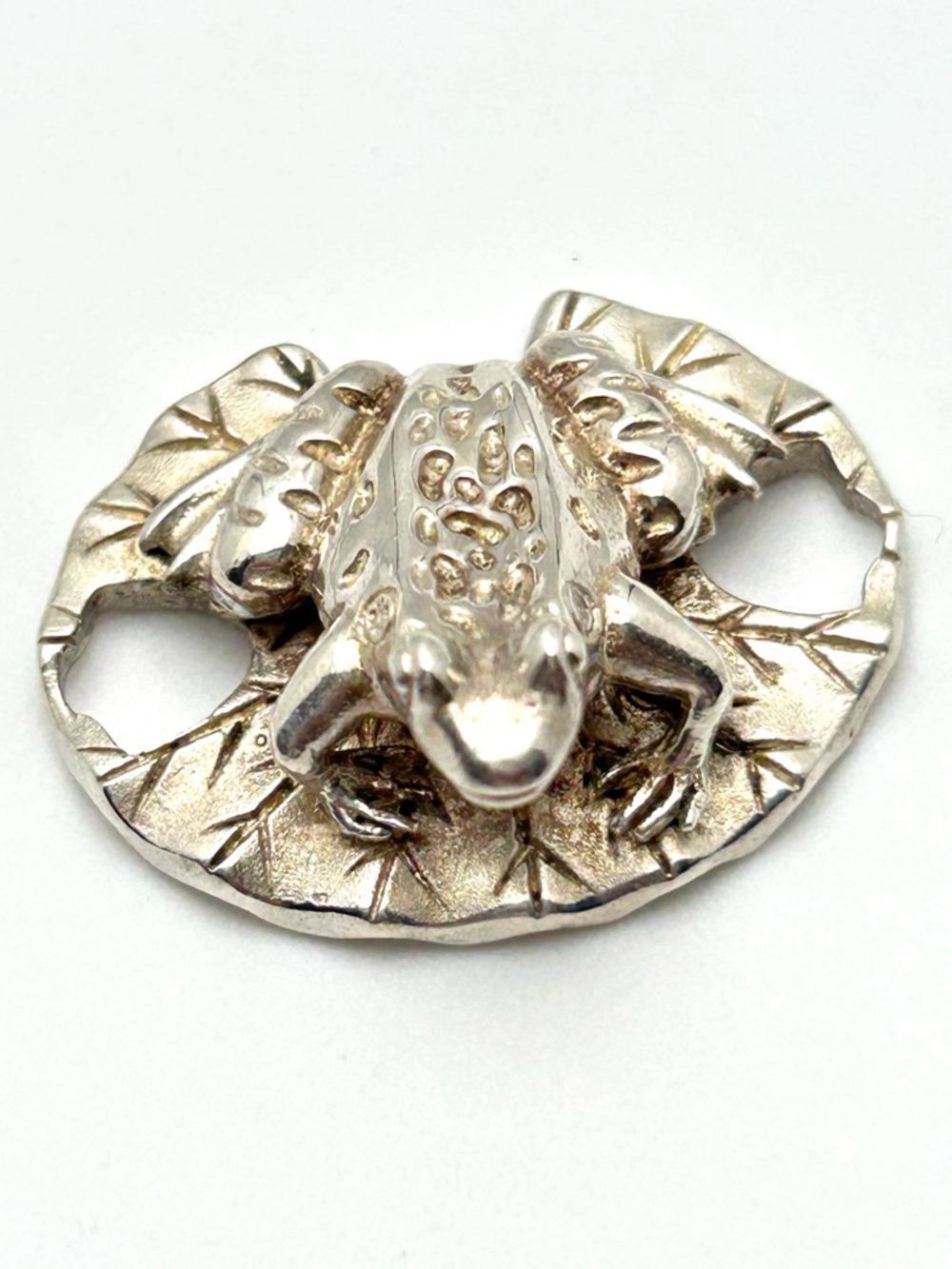 Lestage Convertible Sterling Frog on Lilypad Bracelet Clasp